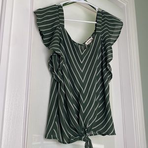 Green Striped Blouse
